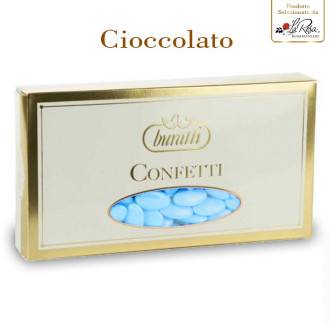 Confetti al Cioccolato fondente colore celeste Buratti 1kg. a soli 7,88 €  su Bomboniere Portaconfetti