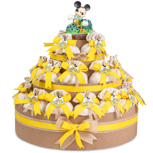 Torta Bomboniere Disney Battesimo Maschio con Mickey Mouse da 20 sacchettini