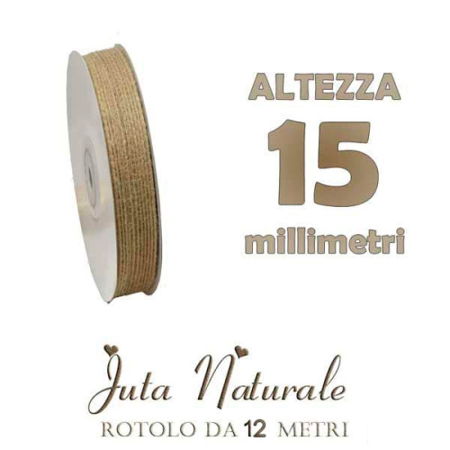 rotolo nastro juta naturale 15 e 12 metri per decorazioni rustiche e shabby chic