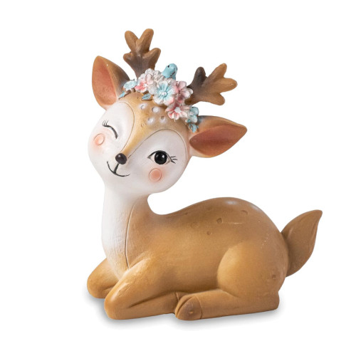 Bomboniera Bambi con coroncina floreale