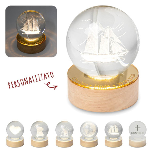 Bomboniere 2025 Cresima Sfera LED Nave Veliero personalizzabile