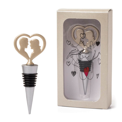 Bomboniere Linea Kiss 2025 Set vino con coppia cuore utile