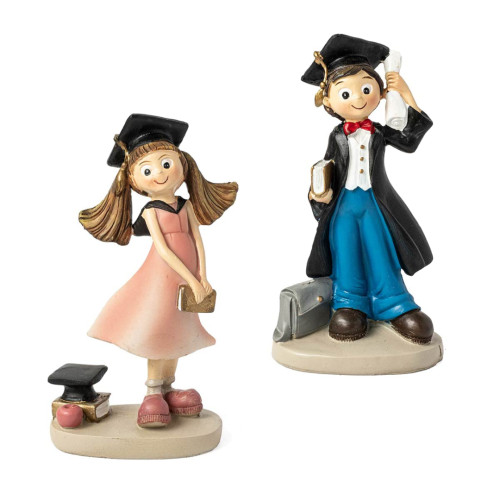 Cake Topper Laurea Centro Torta Ragazzi Laureati con tocco e pergamena