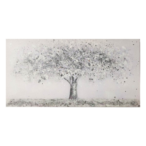 Quadro Albero della vita finitura argento 120x60 cm