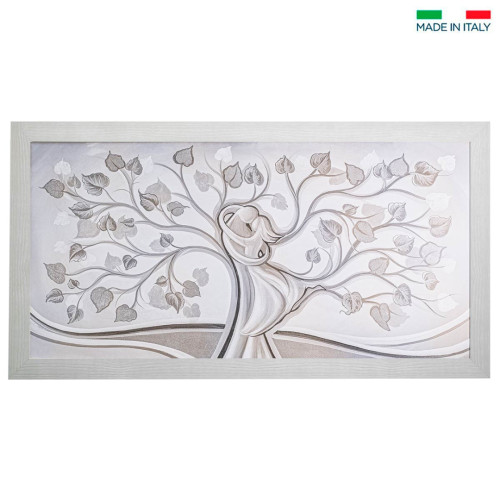 Quadro coppia sposi con albero della vita legno 109x59 cm