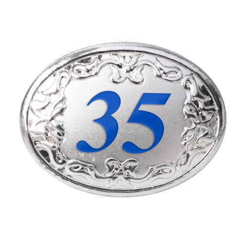 Placche in argento con numeri e Colore degli Anniversari cm 3,5x2,5