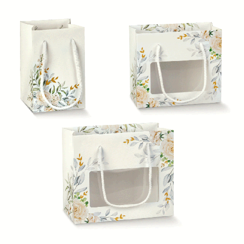 Shopper Linea Botanic per bomboniere con decorazione Floreale