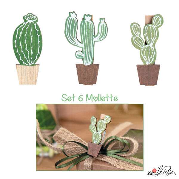 Molletta in legno a forma di cactus - Molletta - Le Graffe shop