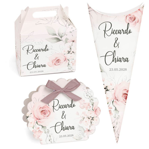 Scatoline Portaconfetti Personalizzabili Tema Rose