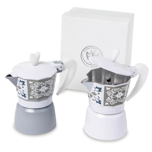 ⚡PROMO LAMPO Bomboniere Caffettiera Moka maioliche in Alluminio