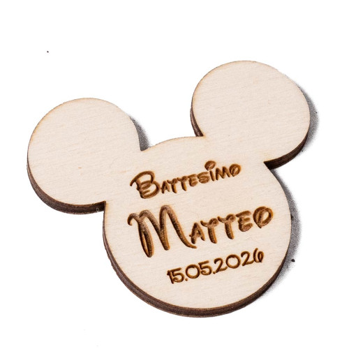 Applicazione per bomboniere testa Mickey Topolino personalizzabile