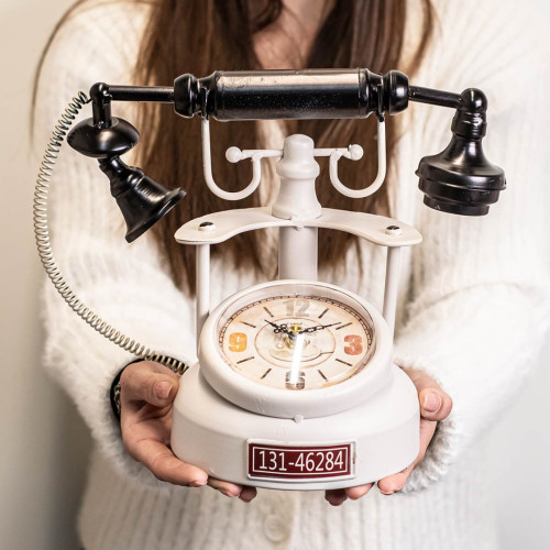 Orologio in metallo a forma di telefono - idea regalo