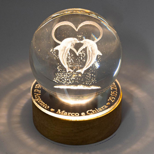 Bomboniere 2025 Matrimonio Sfera LED Cuore personalizzabile