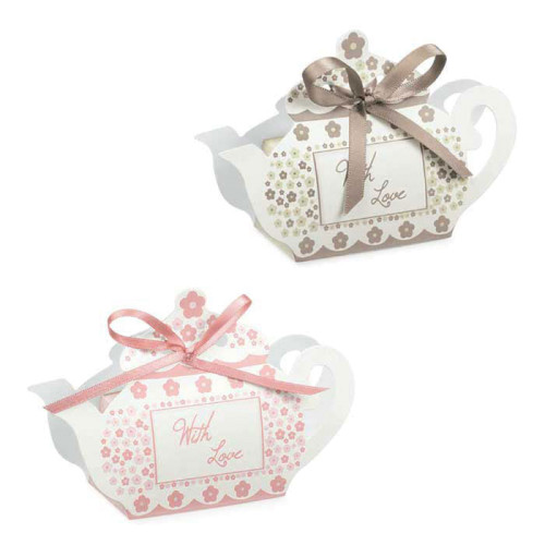 scatoline portaconfetti rosa e tortora teira whit love shabby chic