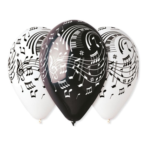 Palloncini con note musicali - confezione 6 pezzi