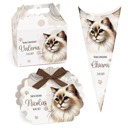 Scatoline Portaconfetti Personalizzabili Tema Animali Gatto