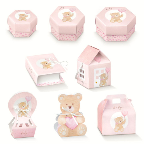 Scatoline portaconfetti Little Bear Rosa