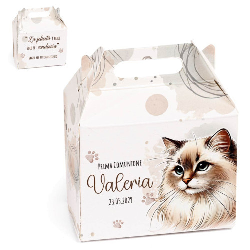 Scatoline Portaconfetti Personalizzabili Tema Animali Gatto