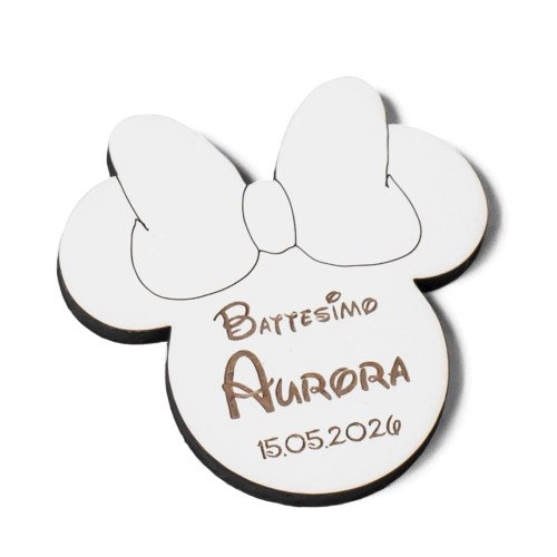 Applicazione per bomboniere testa Minnie Topolina personalizzabile