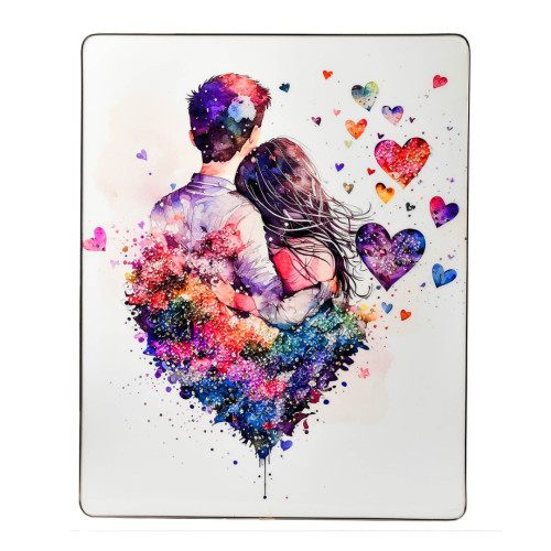 Bomboniere Matrimonio 2025 Quadro coppia innamorata con effetto pietra luminosa in rilievo personalizzabile