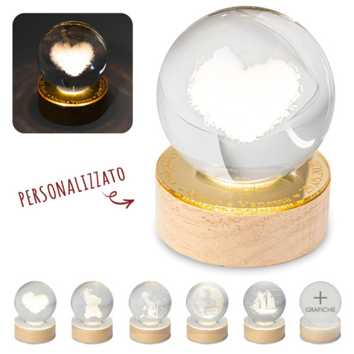 Bomboniere 2025 Matrimonio Sfera LED Cuore personalizzabile