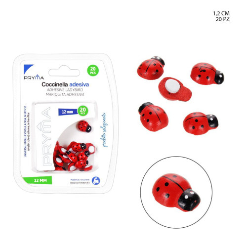 applicazione coccinelle adesive 20 pezzi