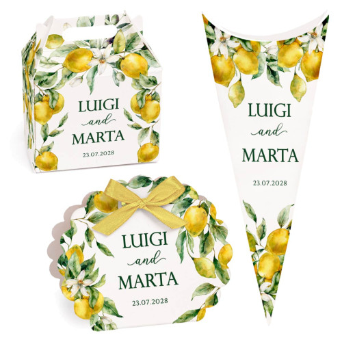 Scatoline Portaconfetti Personalizzabili Tema Limoni