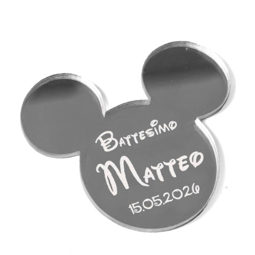 Applicazione per bomboniere testa Mickey Topolino personalizzabile